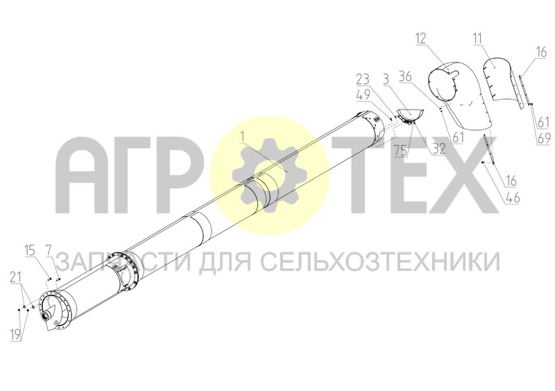 Установка выгрузного шнека (161.44.03.010) (№3 на схеме)